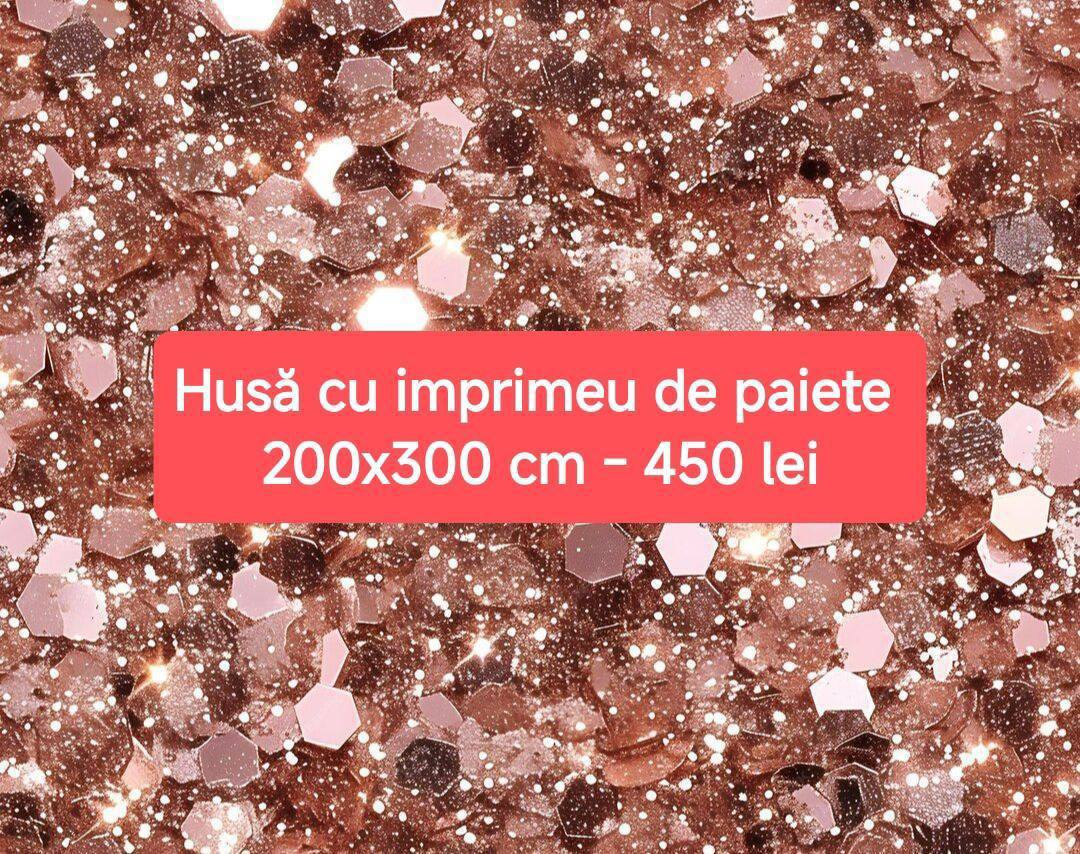 Husa imprimeu paiete rose-gold