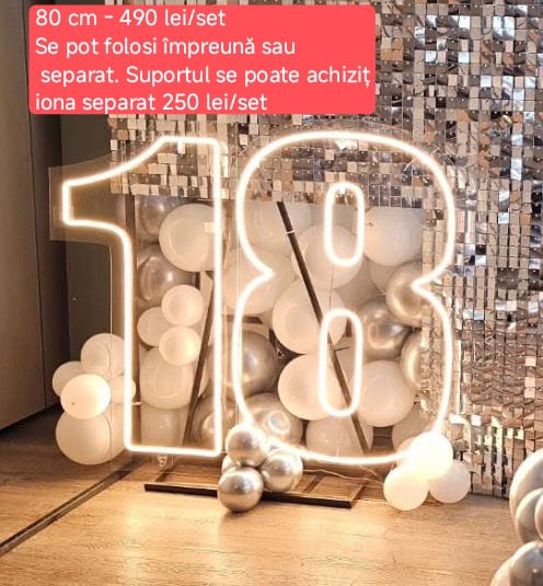 Cifre 1 si 8 din plexiglas cu neonflex - lumina calda