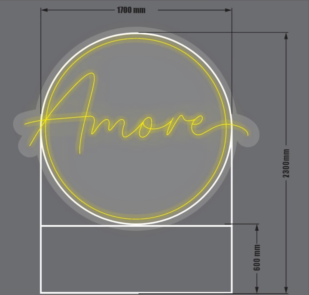 Semn luminos Amore din plexiglas cu neonflex